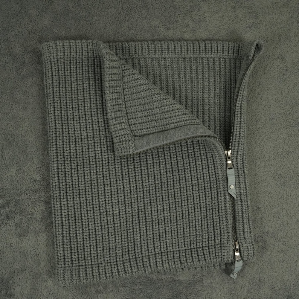 Lululemon Falling Freely Neck Warmer Womens OS Gray Merino Wool Ribbed Knit